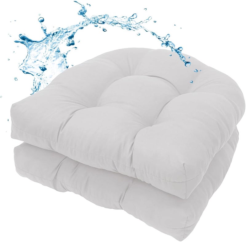 MTMR Water-Repellent Outdoor Chair Cushions Set of 2, 19”X19” Patio Chair Cushions with High Elasticity PP Cotton, Thick Tufted Outdoor Patio Furniture Cushions, Seat Cushions for Outdoor Furniture - Image 1